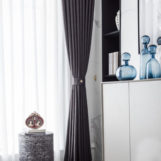 Superdicker Blattweiden-Dunkelgrau 100% Verdunkelungs-Vorhang 9