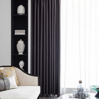 Superdicker Blattweiden-Dunkelgrau 100% Verdunkelungs-Vorhang 5