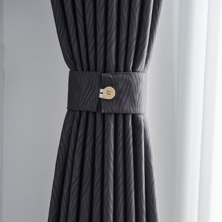 Superdicker Blattweiden-Dunkelgrau 100% Verdunkelungs-Vorhang 11