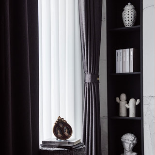 Superdicker Blattweiden-Dunkelgrau 100% Verdunkelungs-Vorhang 12