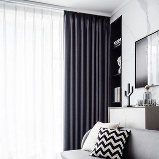 Superdicker Blattweiden Lichtgrau 100% Verdunkelungsvorhang 8