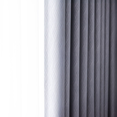 Superdicker Blattweiden Lichtgrau 100% Verdunkelungsvorhang 1