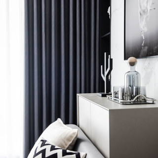 Superdicker Blattweiden Lichtgrau 100% Verdunkelungsvorhang 9