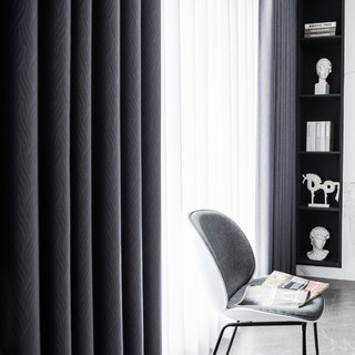 Superdicker Blattweiden Lichtgrau 100% Verdunkelungsvorhang 10