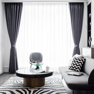 Superdicker Blattweiden Lichtgrau 100% Verdunkelungsvorhang 12