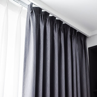 Superdicker Blattweiden Lichtgrau 100% Verdunkelungsvorhang 11