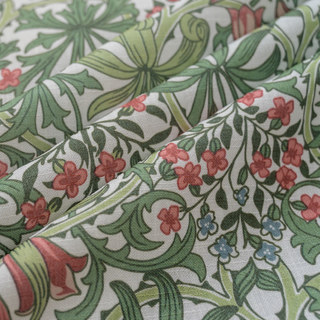 William Morris Grüner floraler Jute-Stil Vorhang