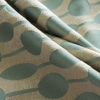 Beaded Lines Pastellgrüne Punkte und Streifen Chenille Vorhang