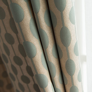 Beaded Lines Pastellgrüne Punkte und Streifen Chenille Vorhang 6