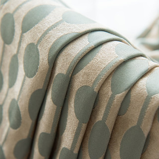 Beaded Lines Pastellgrüne Punkte und Streifen Chenille Vorhang 8