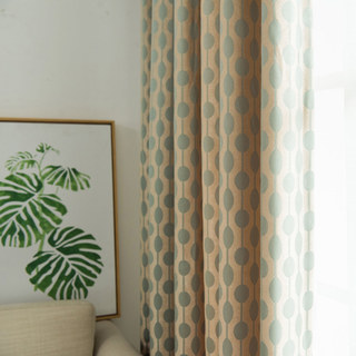 Beaded Lines Pastellgrüne Punkte und Streifen Chenille Vorhang 4