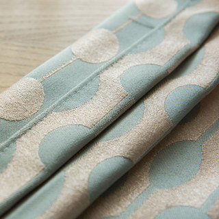 Beaded Lines Pastellgrüne Punkte und Streifen Chenille Vorhang 10