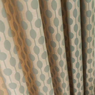 Beaded Lines Pastellgrüne Punkte und Streifen Chenille Vorhang 7