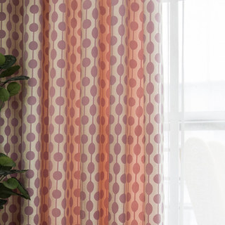 Perlenlinien Pastellrosa Lila Punkte und Streifen Chenille Vorhang 4