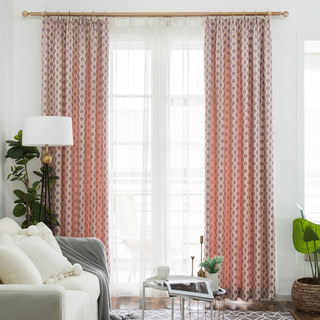 Perlenlinien Pastellrosa Lila Punkte und Streifen Chenille Vorhang 2