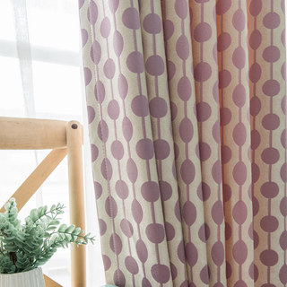 Perlenlinien Pastellrosa Lila Punkte und Streifen Chenille Vorhang 7