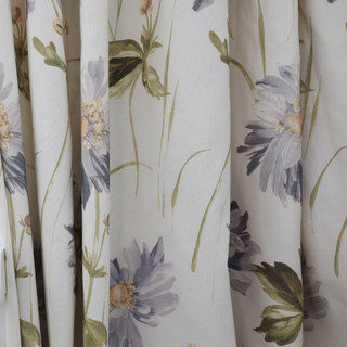 Den Garten ins Haus holen Graue Gänseblümchen Baumwolle Floral Jute Stil Vorhang 6