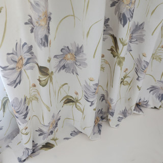 Den Garten ins Haus holen Graue Gänseblümchen Baumwolle Floral Jute Stil Vorhang 5