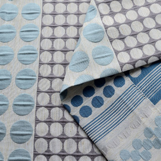 Besessen von Polka Dots Moderne 3D Jacquard Blau & Grau Geometrisches Muster Vorhang 9