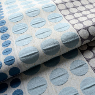 Besessen von Polka Dots Moderne 3D Jacquard Blau & Grau Geometrisches Muster Vorhang 12