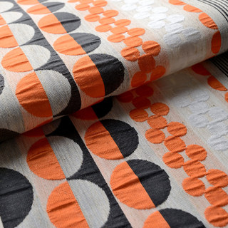 Besessen von Polka Dots Moderne 3D Jacquard Orange Schwarz Geometrisches Muster Vorhang