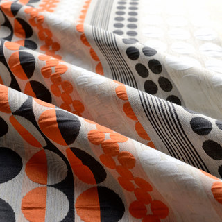 Besessen von Polka Dots Moderne 3D Jacquard Orange Schwarz Geometrisches Muster Vorhang 11