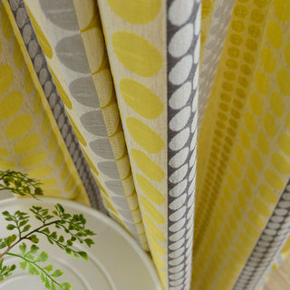 Besessen von Polka Dots Moderne 3D Jacquard Gelb Anthrazit Grau Geometrisches Muster Vorhang 7
