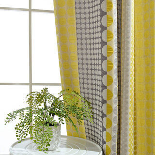 Besessen von Polka Dots Moderne 3D Jacquard Gelb Anthrazit Grau Geometrisches Muster Vorhang 6