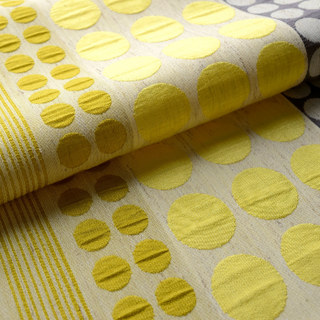 Besessen von Polka Dots Moderne 3D Jacquard Gelb Anthrazit Grau Geometrisches Muster Vorhang