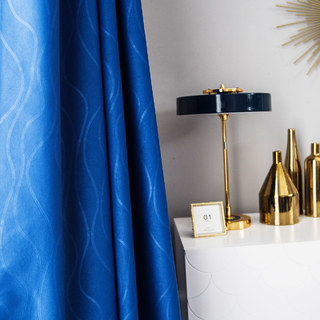 Gewellte Wellen Superdicker Marineblauer Verdunkelungs-Vorhang 4