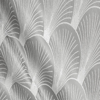 Die Roaring Twenties Luxus Art Deco Morandi Grau & Silber Muschel Gemusterte Gardine 5