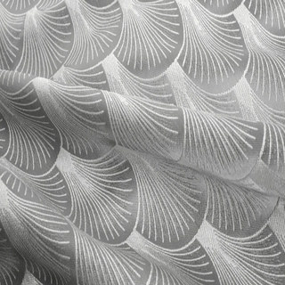 Die Roaring Twenties Luxus Art Deco Morandi Grau & Silber Muschel Gemusterte Gardine 4