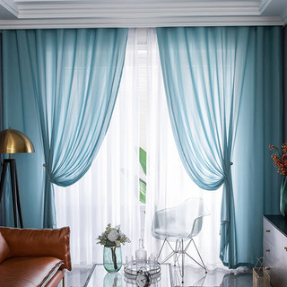 Sundance Strukturierter Gestreifter Dunkelblauer Voilevorhang