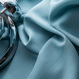 Sundance Strukturierter Gestreifter Dunkelblauer Voilevorhang 4