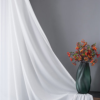 Sundance Strukturierter Gestreifter Weißer Halbtransparenter Vorhang 8