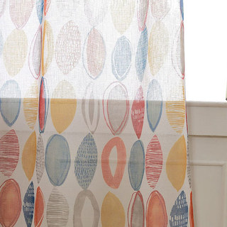 Infinity Rot Modernes Geometrisches Voile Vorhang 6