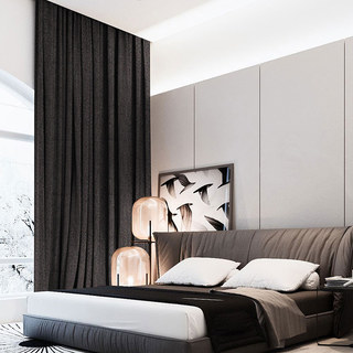 Metallische Fantasie Zarte Strukturierte Gestreifte Funkelnde Schimmernde Anthrazit Vorhang 2