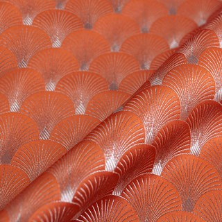 Die Roaring Twenties Luxus Art-Deco Muschel-Muster Orange & Silber Vorhänge 7