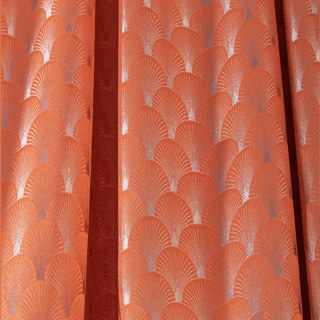 Die Roaring Twenties Luxus Art-Deco Muschel-Muster Orange & Silber Vorhänge 5