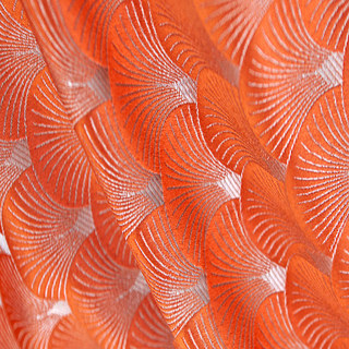 Die Roaring Twenties Luxus Art-Deco Muschel-Muster Orange & Silber Vorhänge 6