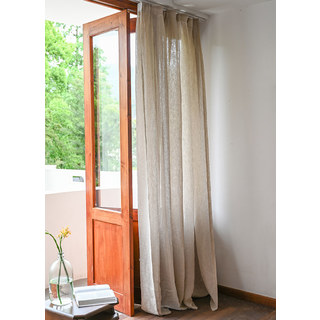 Zen Garden 100% reiner Leinenstoff Naturfarben Transparenter Voile Vorhang 8