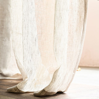 Zen Garden 100% reiner Leinenstoff Naturfarben Transparenter Voile Vorhang 5