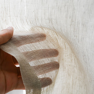 Zen Garden 100% reiner Leinenstoff Naturfarben Transparenter Voile Vorhang