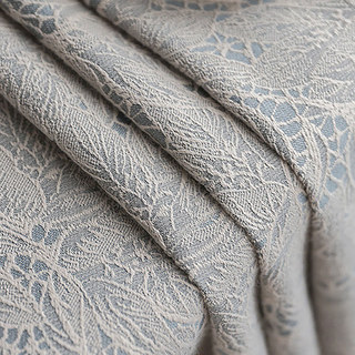 Allure Luxuriöser Jacquard Mocha und Pastellblaue Spitzenvorhang 5