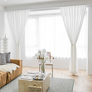 Französisches kariertes quadratisches Gitter weißer Chiffonvorhang 8