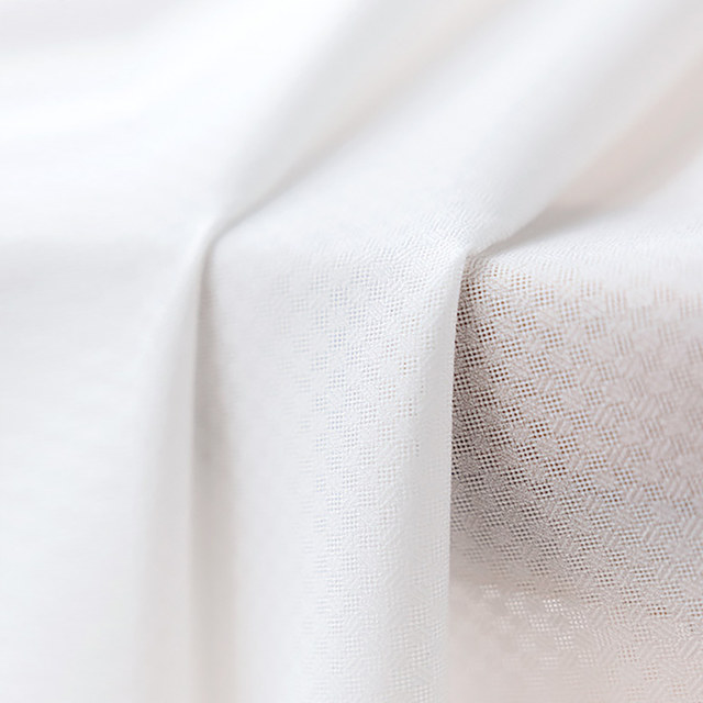 Französisches kariertes quadratisches Gitter weißer Chiffonvorhang 1