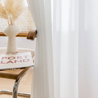 Französisches kariertes quadratisches Gitter weißer Chiffonvorhang 3