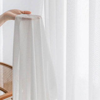 Französisches kariertes quadratisches Gitter weißer Chiffonvorhang 6