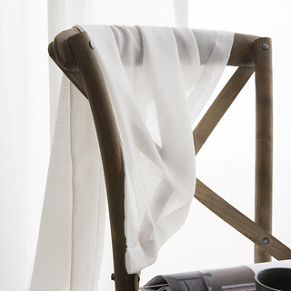 Luna Herringbone Strukturierter Elfenbeinfarbener Voile Vorhang 4