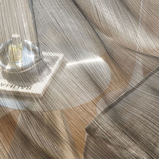 Paris Cascade schimmernder gestreifter Schwarz Anthrazit transparenter Voile Vorhang